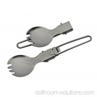 Survival Spork 6" Overall Compact Silver Military Folding Camping Hiking Utensil   